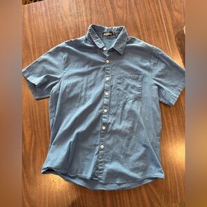 Men's Blue Short Sleeve button up Shirt